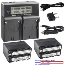 Kastar Battery LCD Dual Fast Charger for NP-F970 CCD-TR415 CCD-TR416 CCD-TR425