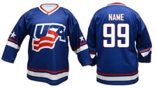 Team USA BLUE Ice Hockey Jersey Custom Name and Number