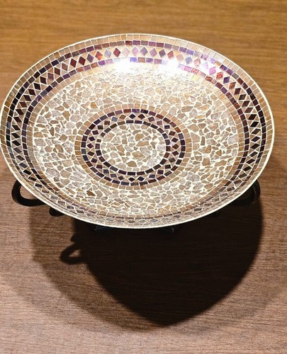 SOUTHWESTERN THEMED 16" CENTERPIECE MOSIAC BOWL & STAND - VERY NICE