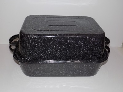 Oven Enamel Roasting Tin Alpine Cuisine Enamel Oval Roaster Carbon