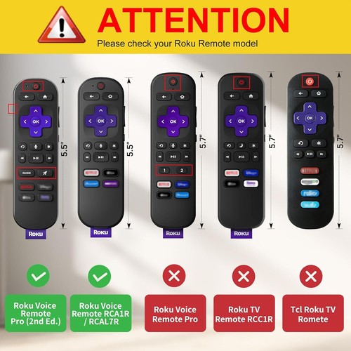 Silicone Case for Roku Voice Remote Pro (2nd Edition) Anti Slip Shockproof Cover - Picture 2 of 10