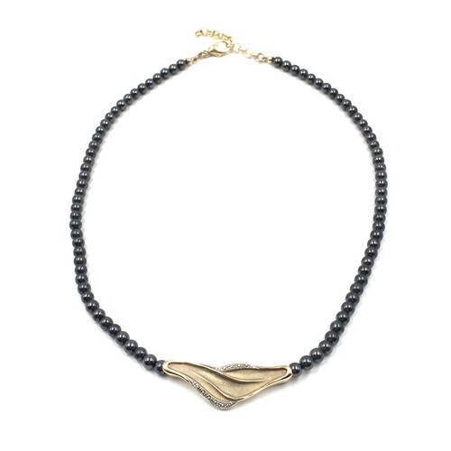 Collar de perlas de hematita de 43 cm chapado en oro de plata 925 para mujer - Imagen 2 de 17