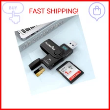 USB 3.0 SD Card Reader Rocketek 2 Slots Memory Card Reader with a Build-in Micro