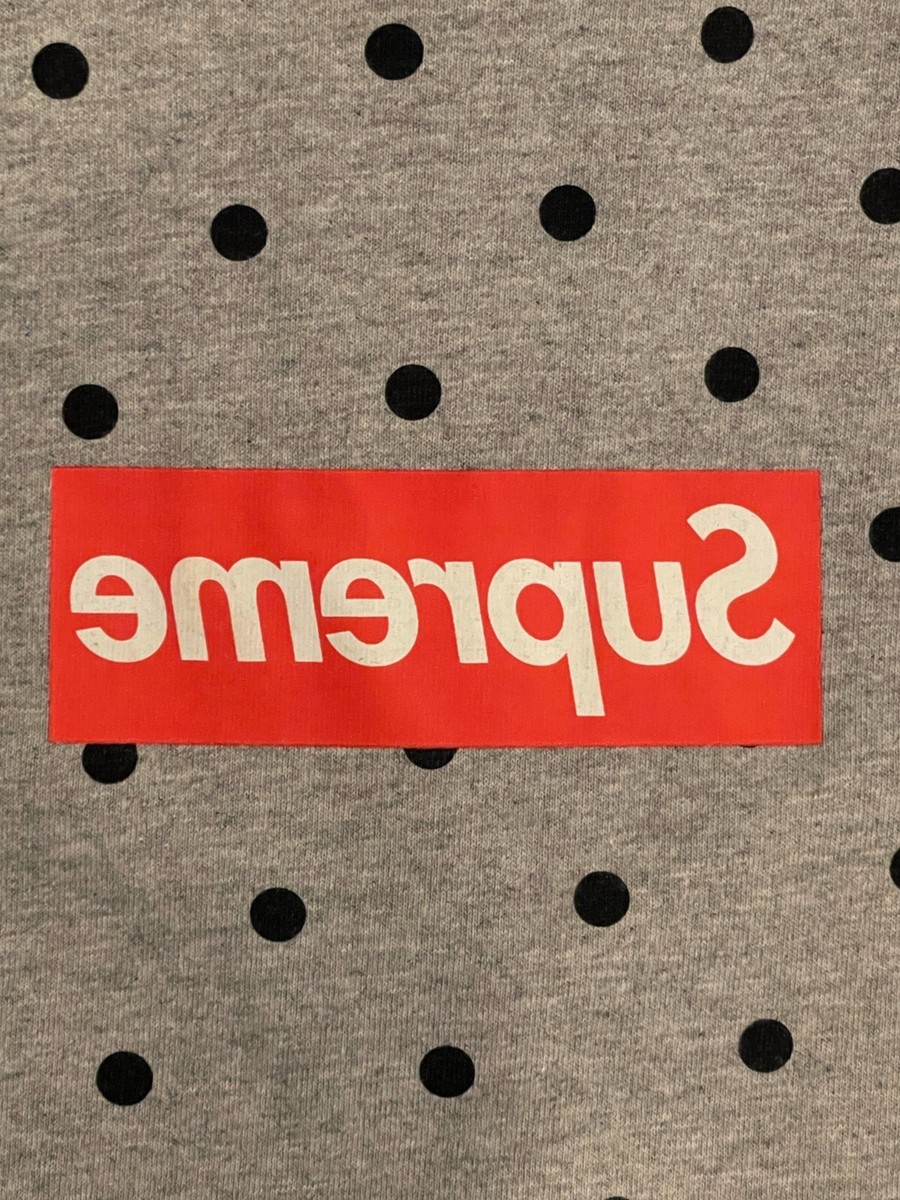Supreme 12ss トップス Garcons CDG Shirt Tee Dot Polka Logo Box Black Garcons des Comme Supreme tee Logo Box Dot トップス