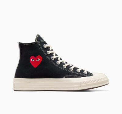 Converse PLAY Comme des Garçons Single Heart Chuck 70 Limited Edition Shoe  Black UK