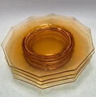 Cambridge Decagon Amber Salad Plates 7 3/4" Set of 4