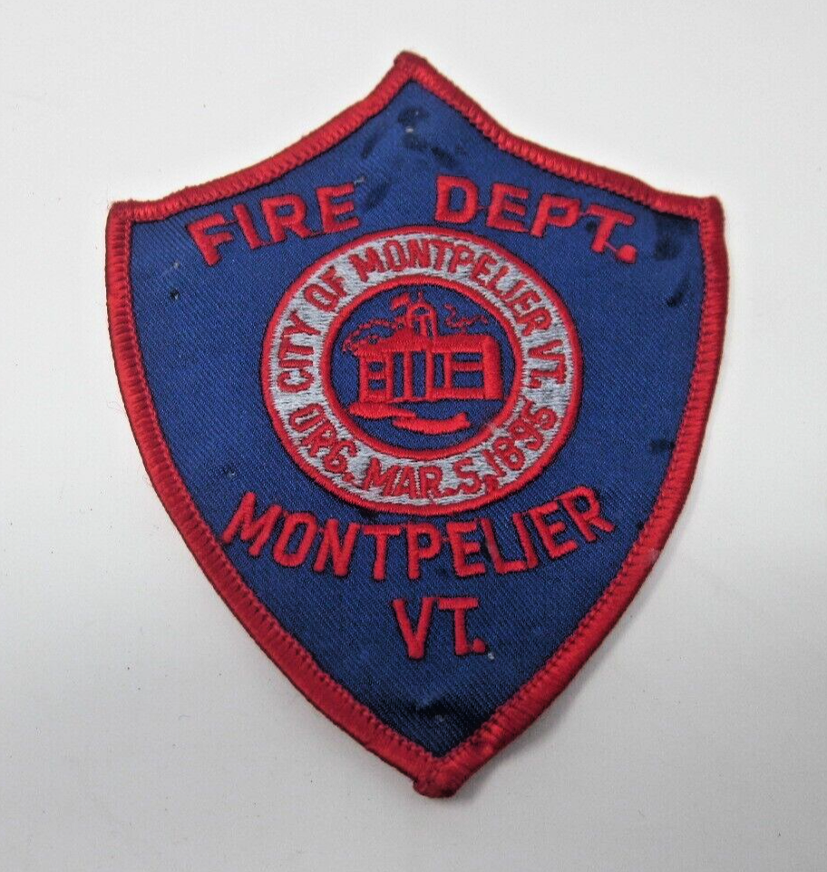 City MONTPELIER Vermont Fire Fighter Department firefighter patch rare