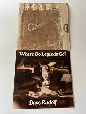Dave Rudolf Folks Album / Where Do Legends Go? LP Autographed VG+ Booklet Clean