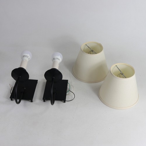 Pair of Hubbardton Forge 1-Light Shaded Sconces 164169 in Black - Picture 5 of 7