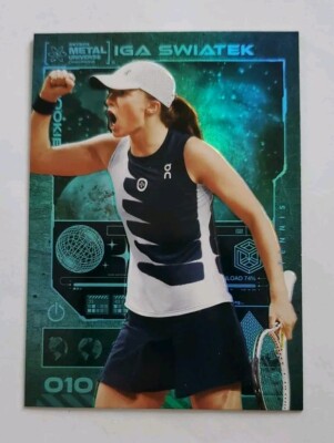 2023 Skybox Metal Universe Champions Iga Swiatek #010 Aqua Parallel SP