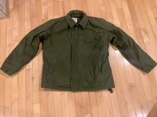 Vintage Us Military Field Jacket Medium Green  Full Zip Vietnam Era 60s 70s