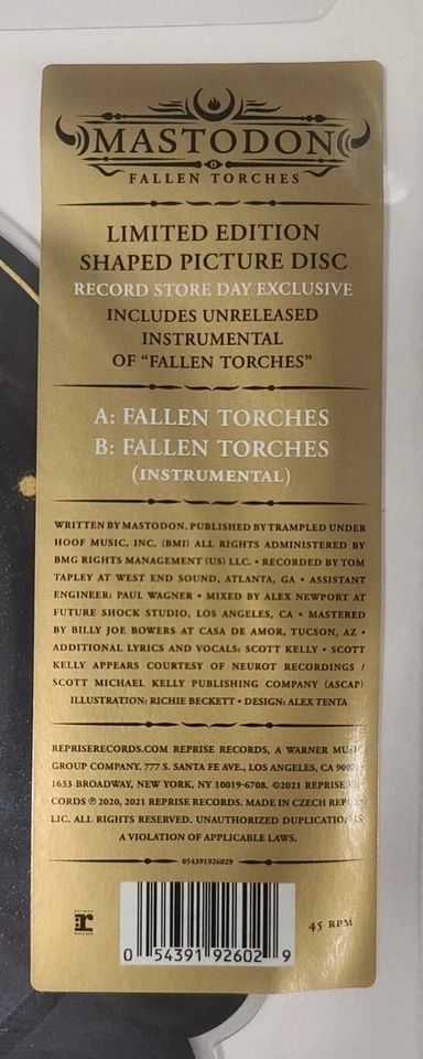 Mastodon – Fallen Torches - 10" Shaped 45 RPM Vinyl Record - NEW - RSD Foto 2 de 2