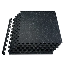 25 Pieces Thick Gym Exercise Floor Mats Puzzle Tiles Rubber Top EVA Foam Workout