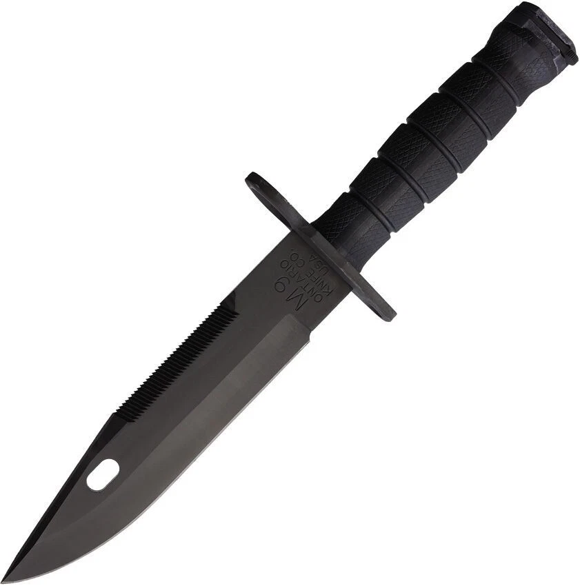 Cuchillo fijo de combate Ontario M9 7" 420 hoja de acero mango termoplástico negro Foto 2 de 3