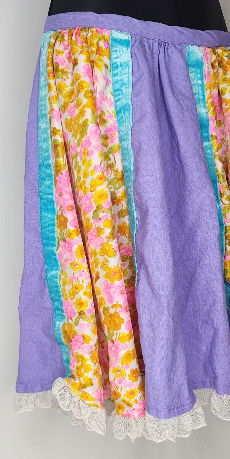 Women's Small Handmade Patchwork Panelled Skirt R… - image 1