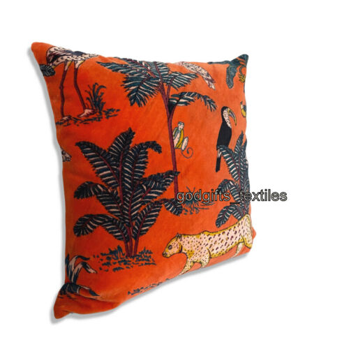 Orange Velvet Cushion Covers Throw Sofa Pillow Cases Cover 16" 18" 20" 22" 24 in - Picture 2 of 8