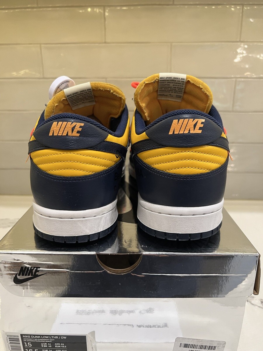 Size 15 - Nike Dunk Low x OFF-WHITE University Gold 2019 Size 15 - Nike Dunk Low x OFF-WHITE University Gold 2019