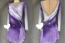 Marvellous Ice Skating Figure skating Dress Gymnastics Costume purple dyeing