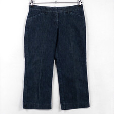Express Design Studio Editor Cropped Pant Sz 6 Dark Blue Cotton Lyocell Blend