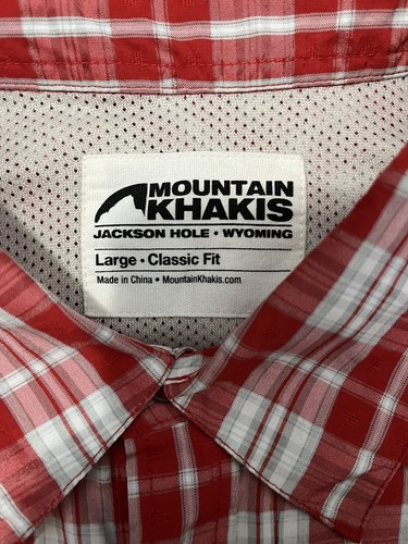 Mountain Khakis Shirt Mens Large Red Plaid Short Sleeve - Picture 2 of 5