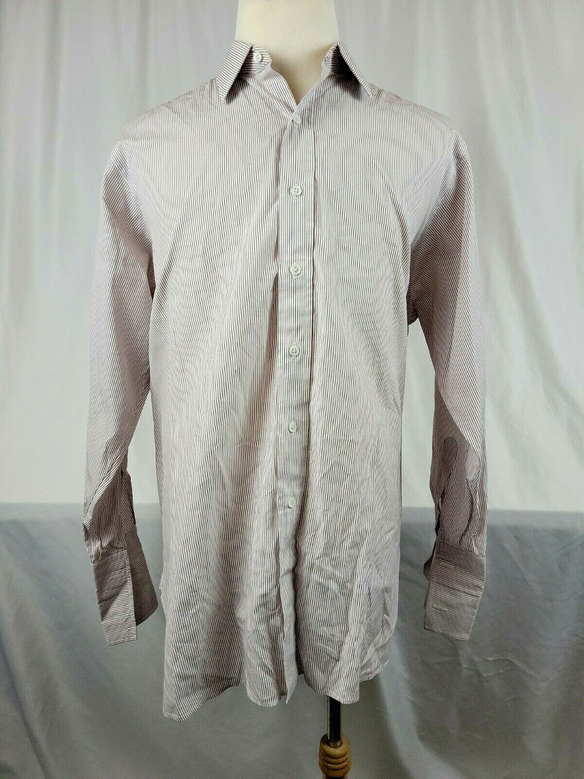 FILA Camicia abbottonata James Levett Savile Row da uomo viola a righe polsino francese