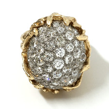 Antique Cluster 14k Yellow White Gold Cocktai...