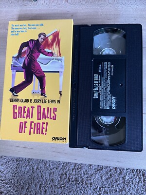 Great Balls of Fire VHS 1989 Dennis Quaid Winona Ryder Jerry Lee Lewis Biopic