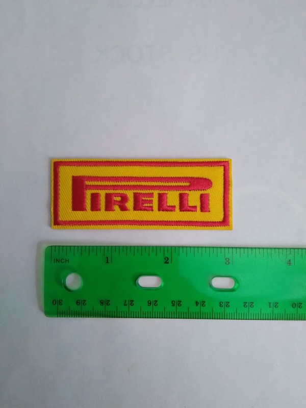 Pirelli Racing Tires~Embroidered Patch~Auto Racing~3" x  1 1/8"~Iron or Sew on