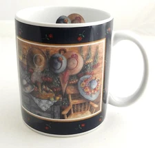 Lang and Wise Hats Roses Collectors Coffee Mug 1997 Anna Krajewski AK1 