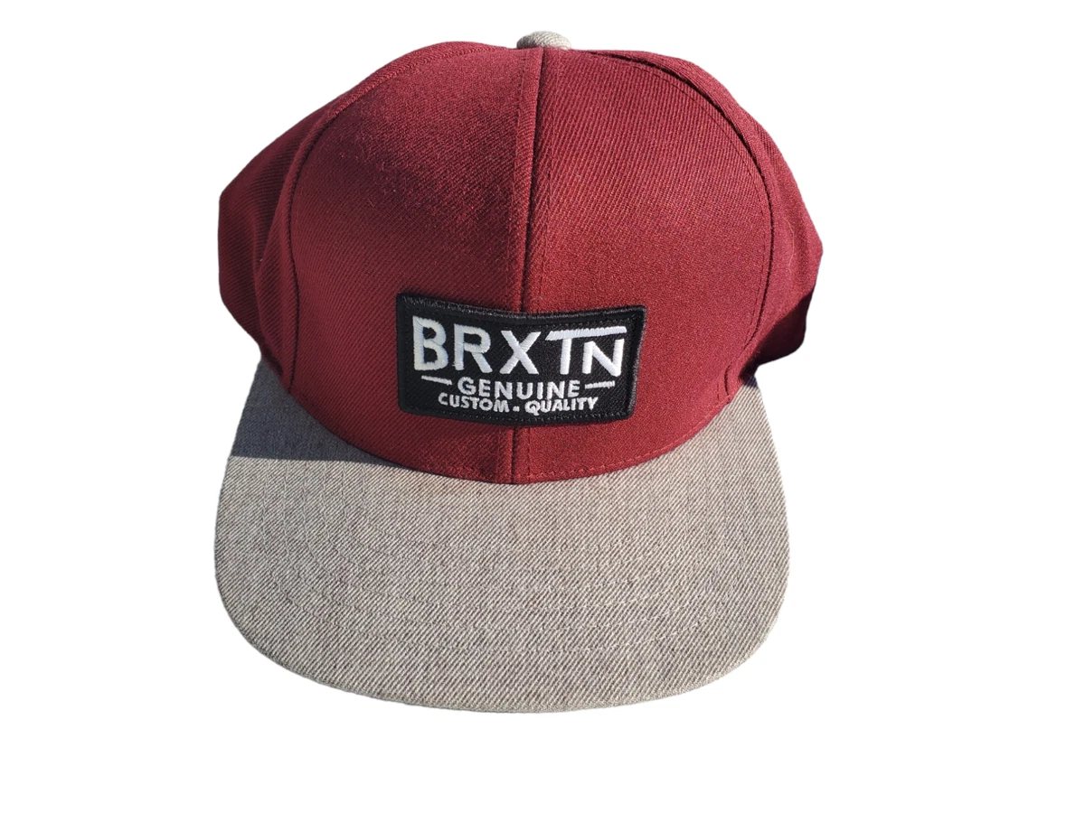 Brixton Adjustable Snapback Hat Maroon Gray BRXTN Heathered Brim