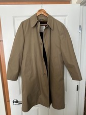 LONDON FOG Maincoat Rain Trench Coat Removable Zip Faux Fur Lined 38S Vintage