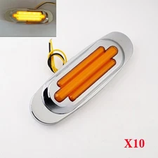 10x 6.5'' 16 LED Side Marker Clearance Light For Freightliner Chrome Waterproof