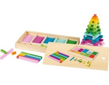 Lupilu Spiel Rechenset Montessori Kinderspiel Lernspiel Zählstäbe aus Holz