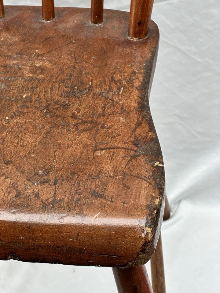 Silla de escritorio de tablón macizo de arce de mediados a finales de 1800 hecha a mano Foto 2 de 4