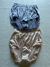 Hanes Her Way Womens Nylon Briefs Size 8 - 2 Pack Pink  Blue Lace Waist