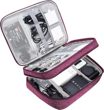 Electronic Travel Cable Organizer Waterproof Double Layer Electronics Bag