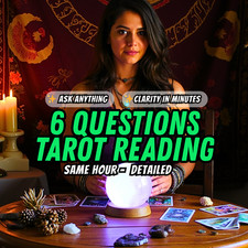 6 Questions Reading, Same Day Tarot Reading, Same Hour Psychic Read, Tarot Cards