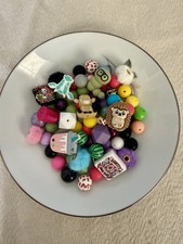 50 Mixed Beads Silicone Focal Beads , Plus Beadable Pens