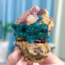 164G Natural Green Dioptase With Malachite Gemstone Cluster Mineral Specimen