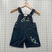 Vintage Disney Mickey Goofy Overalls Kids 5 Faded Black Embroidered Basketball