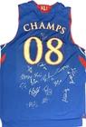 2008 Kansas Jayhawks Team Signed Basketball Jersey Mario Chalmers Bill Self JSA