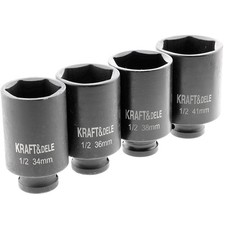 Schlagschrauber Steck Schl&uuml;ssel Nuss Satz 34 36 38 41 MM Antriebswelle 6-Kant