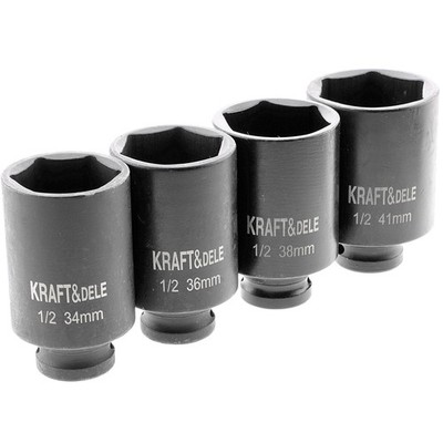 Schlagschrauber Steck Schlüssel Nuss Satz 34 36 38 41 MM Antriebswelle 6-Kant
