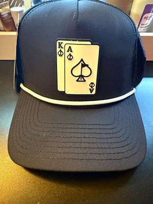 Pins & Aces Golf Co. Black/White Mesh Spade Logo Cap One Size