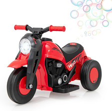 Kids Motorcycle, 6V Electric Ride on Car with Automatic Bubble Function, Foot Pe