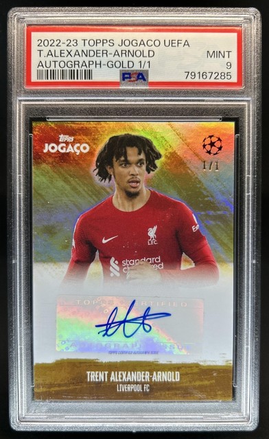 2022-23 Topps Jogaco UEFA Trent Alexander-Arnold Gold Auto Autograph #1/1 PSA 9
