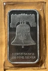 SD Bullion 1 Troy Ounce .999 Fine Silver Liberty Bell Bar (Sealed In Plastic)