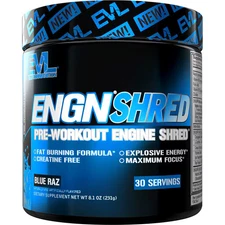 2 X Evlution Nutrition ENGN� Shred Pre-Workout Shred Engine Blue Raz -- 30 Servi