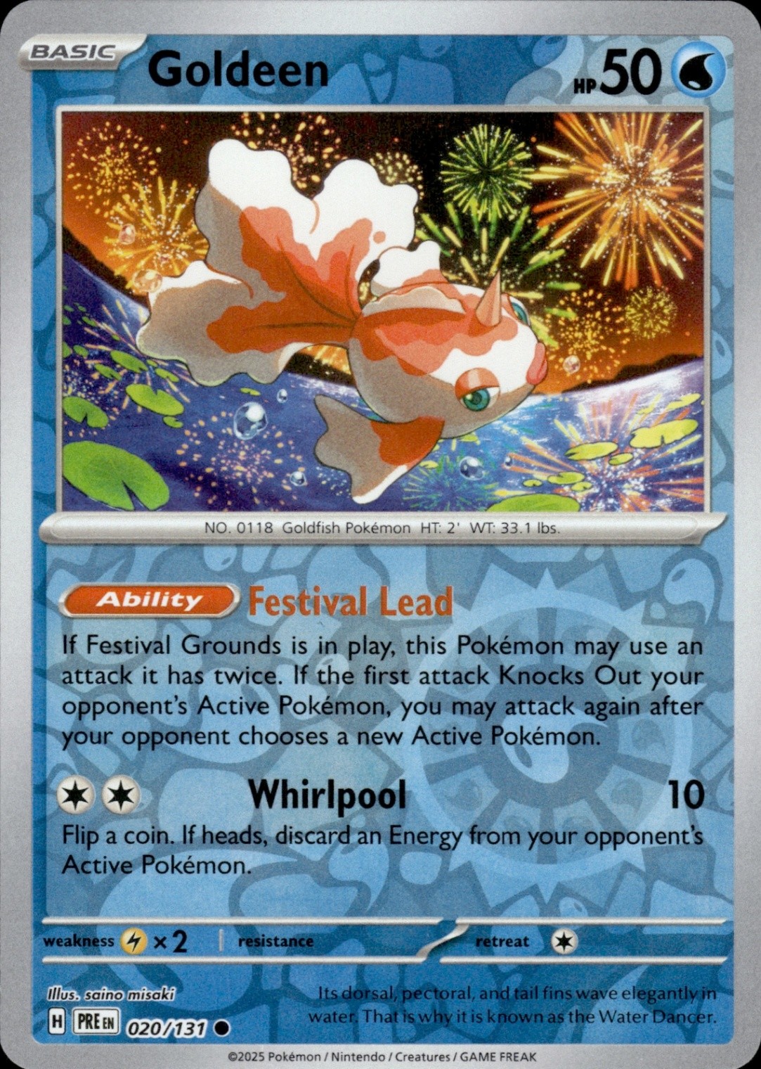 Goldeen | 20 | Pokemon | Prismatic Evolutions | Reverse Holo | 50% off 2nd Item