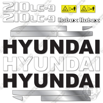 Hyundai 210NLC-9 Decal Kit Excavator - Aftermarket Kit